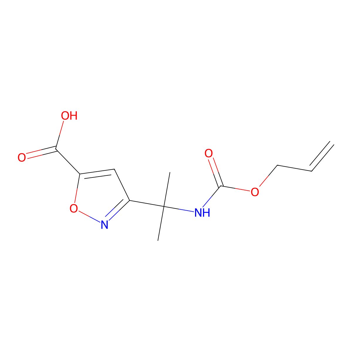 3-(2-{[(Prop-2-en-1-yloxy)carbonyl]amino}propan-2-yl)-1,2-oxazole-5-carboxylic acid molecular structure, CAS 2680736-69-8