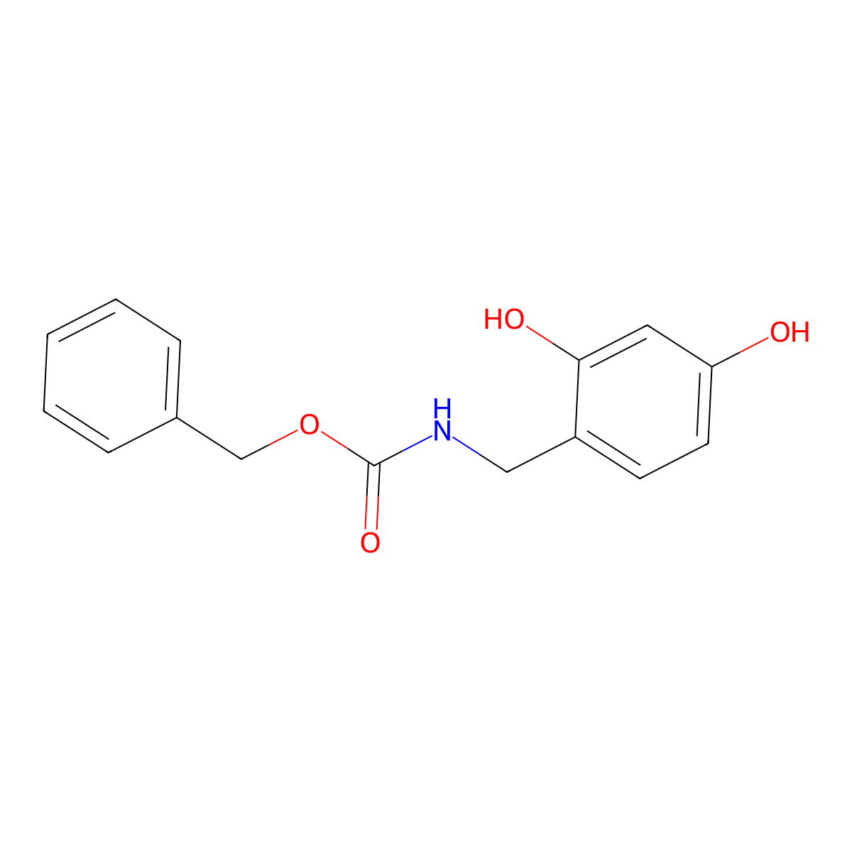 benzyl N-[(2,4-dihydroxyphenyl)methyl]carbamate molecular structure, CAS 2680736-73-4