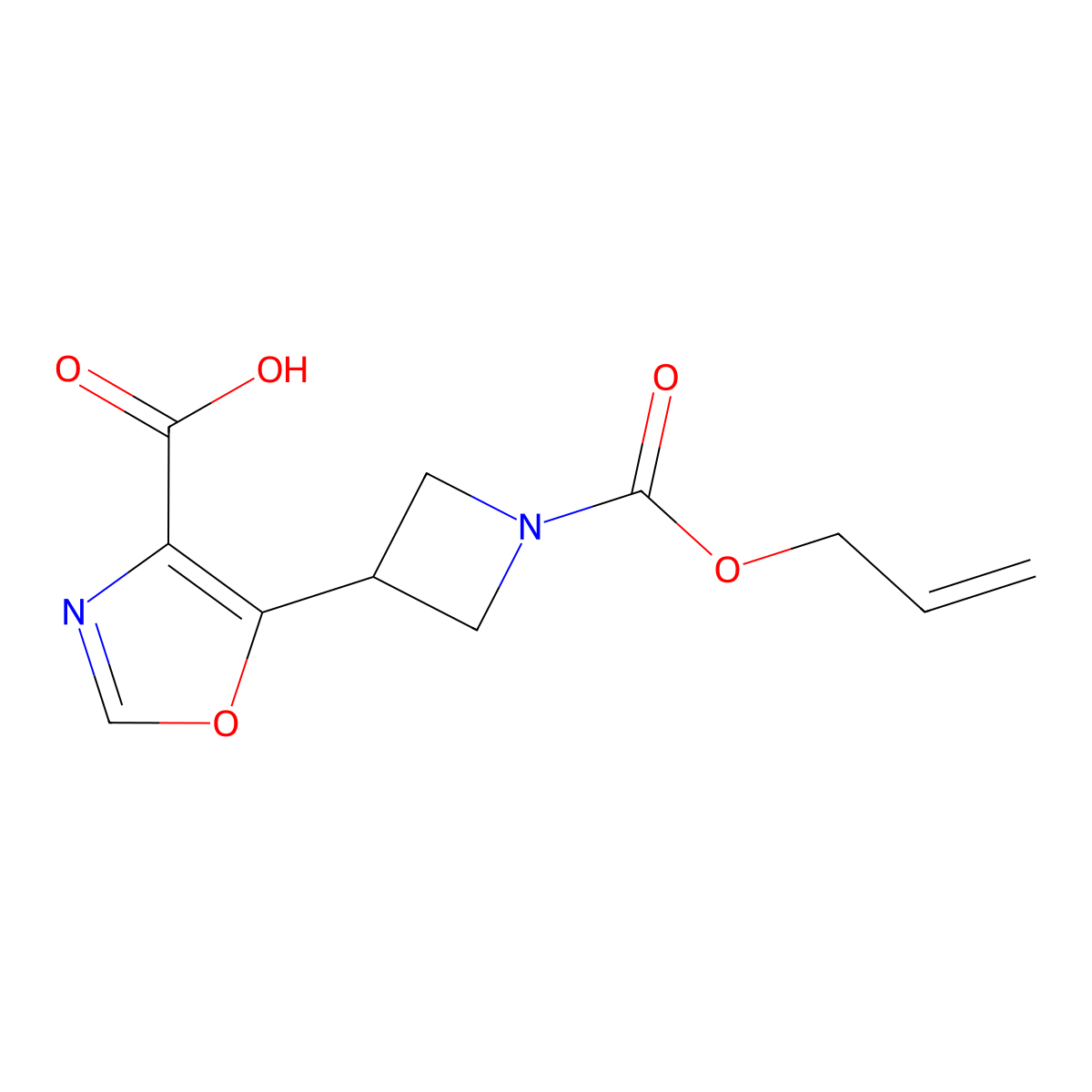 5-{1-[(Prop-2-en-1-yloxy)carbonyl]azetidin-3-yl}-1,3-oxazole-4-carboxylic acid molecular structure, CAS 2680736-74-5