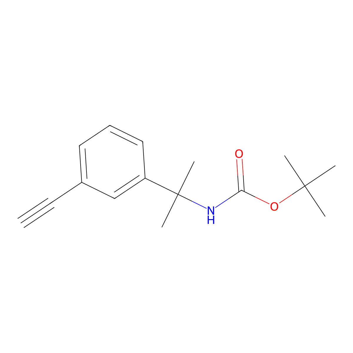 tert-butyl N-[2-(3-ethynylphenyl)propan-2-yl]carbamate molecular structure, CAS 2680736-80-3