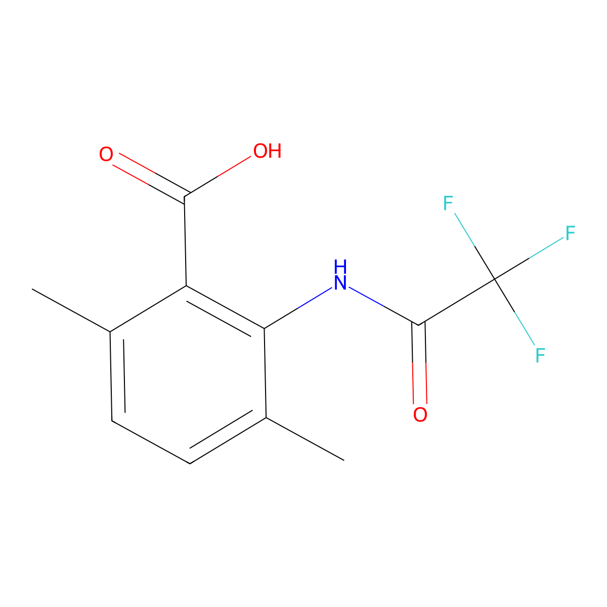 3,6-Dimethyl-2-(2,2,2-trifluoroacetamido)benzoic acid molecular structure, CAS 2680736-88-1
