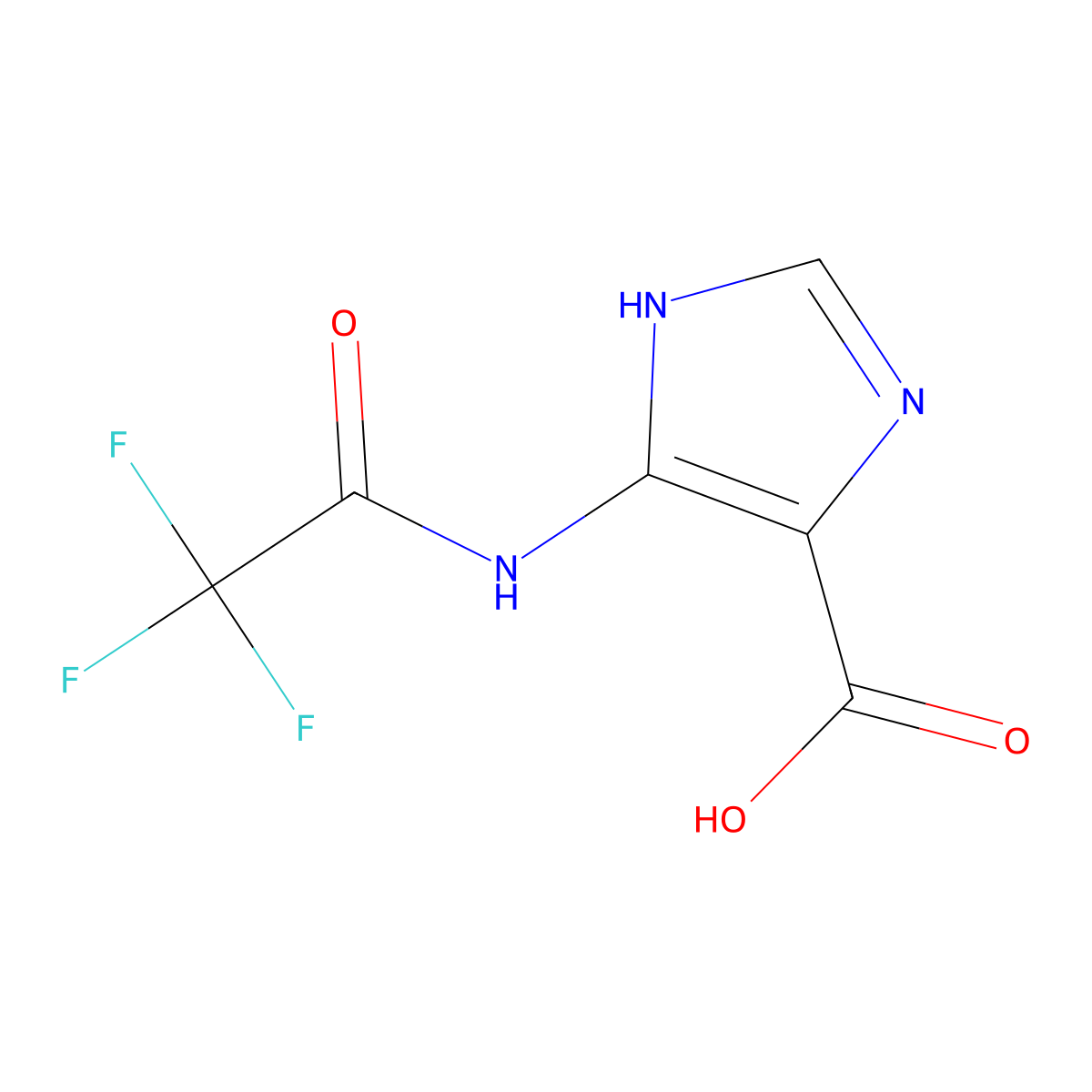 5-(2,2,2-trifluoroacetamido)-1H-imidazole-4-carboxylic acid molecular structure, CAS 2680736-91-6
