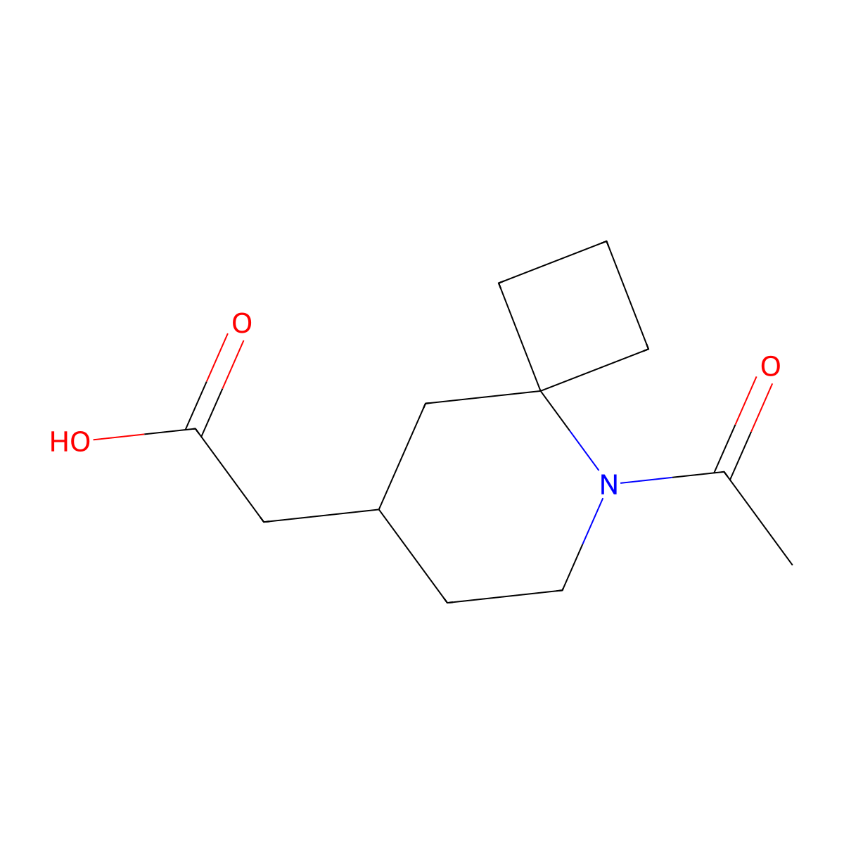 2-{5-Acetyl-5-azaspiro[3.5]nonan-8-yl}acetic acid molecular structure, CAS 2680736-93-8
