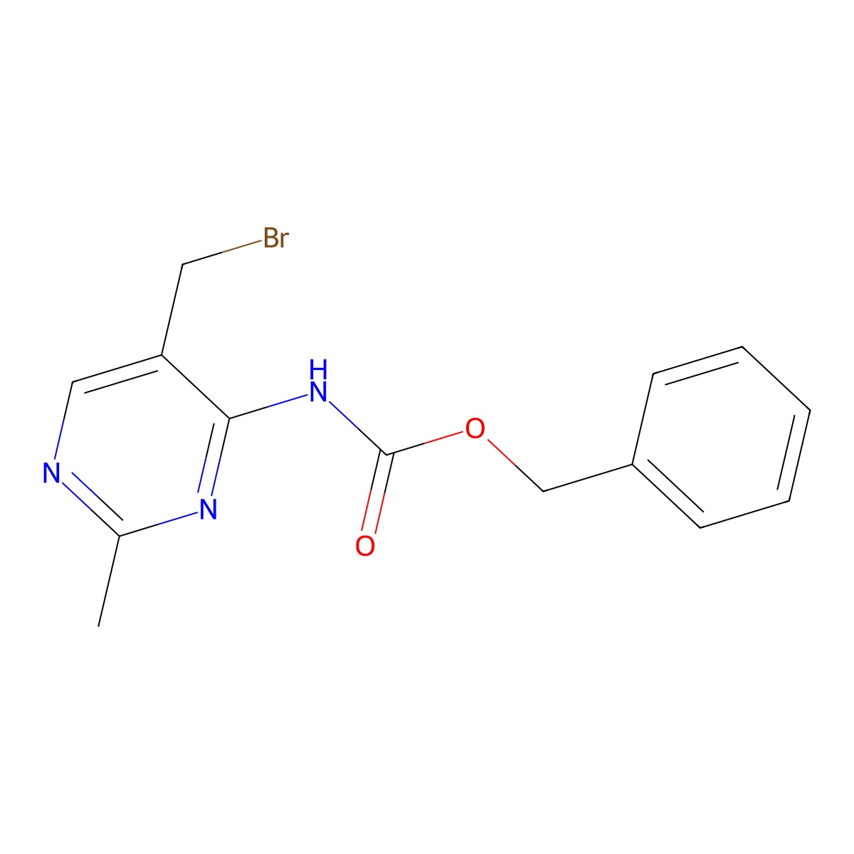benzyl N-[5-(bromomethyl)-2-methylpyrimidin-4-yl]carbamate molecular structure, CAS 2680736-95-0