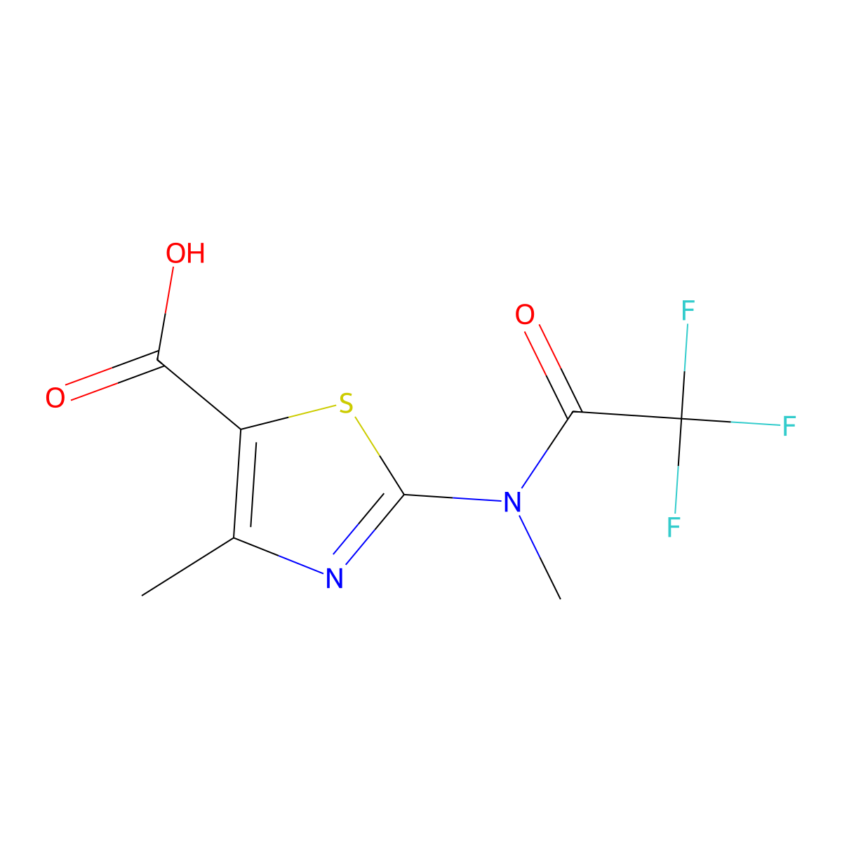 4-methyl-2-(2,2,2-trifluoro-N-methylacetamido)-1,3-thiazole-5-carboxylic acid molecular structure, CAS 2680736-96-1
