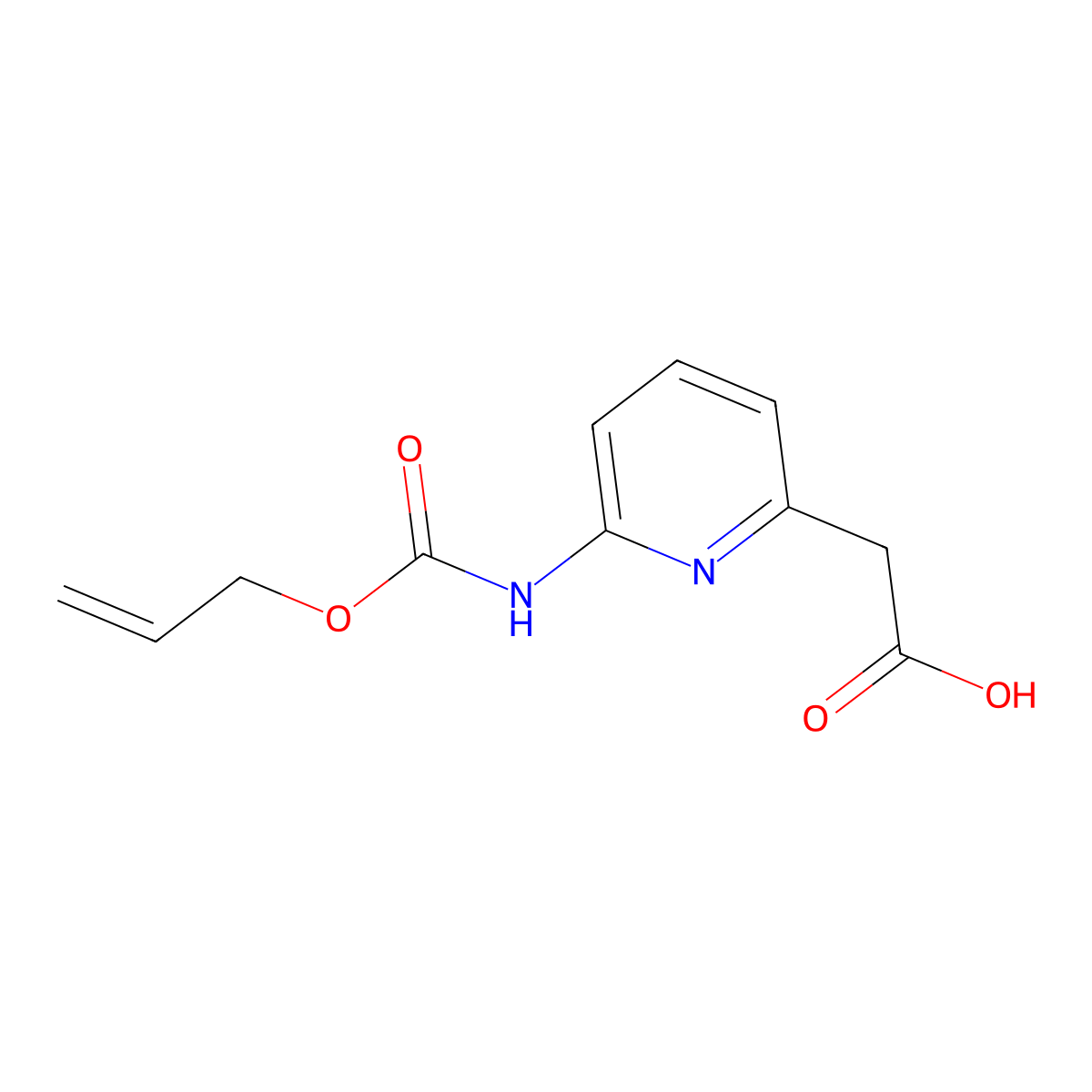 2-(6-{[(Prop-2-en-1-yloxy)carbonyl]amino}pyridin-2-yl)acetic acid molecular structure, CAS 2680737-02-2