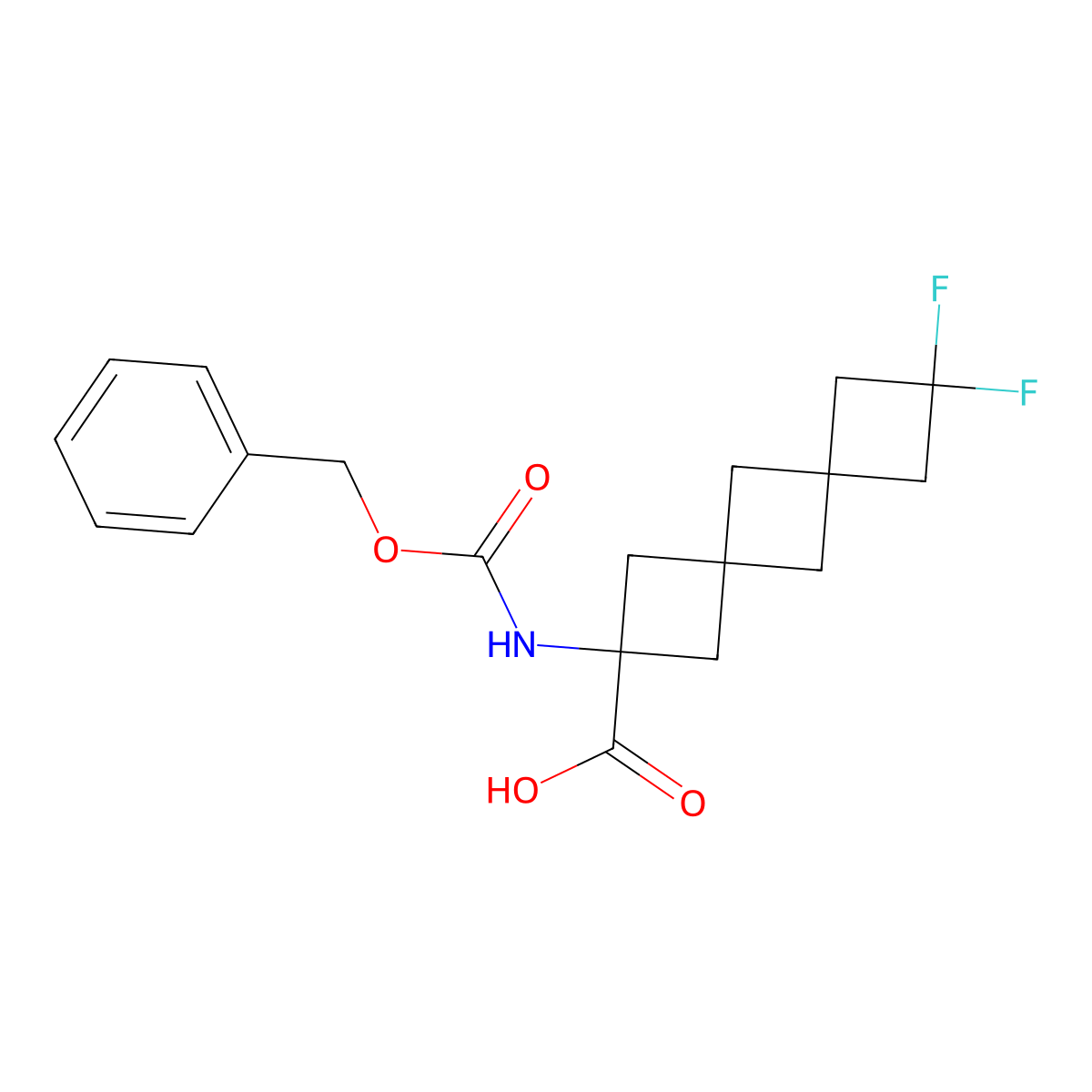 2-{[(Benzyloxy)carbonyl]amino}-8,8-difluorodispiro[3.1.3^{6}.1^{4}]decane-2-carboxylic acid molecular structure, CAS 2680737-03-3