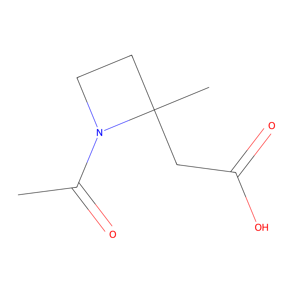 2-(1-Acetyl-2-methylazetidin-2-yl)acetic acid molecular structure, CAS 2680737-06-6