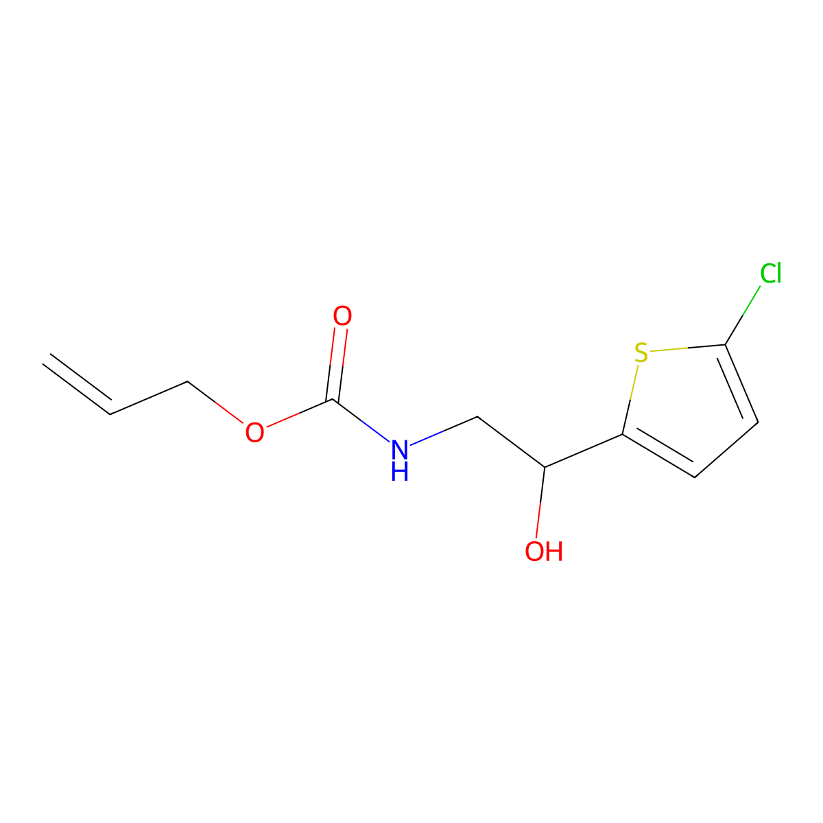prop-2-en-1-yl N-[2-(5-chlorothiophen-2-yl)-2-hydroxyethyl]carbamate molecular structure, CAS 2680737-10-2