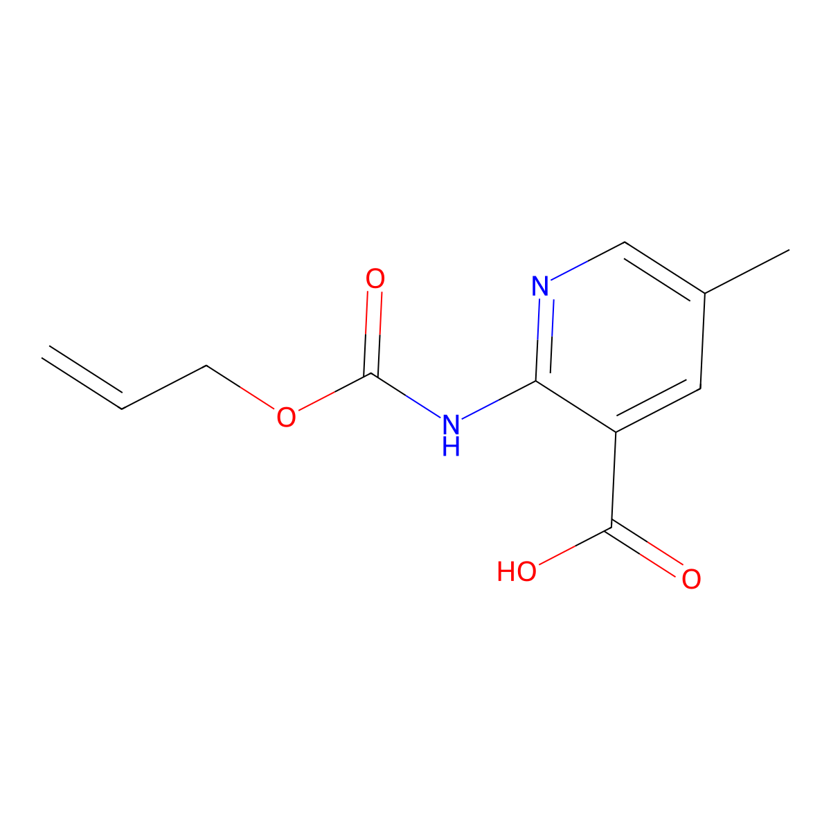 5-Methyl-2-{[(prop-2-en-1-yloxy)carbonyl]amino}pyridine-3-carboxylic acid molecular structure, CAS 2680737-18-0