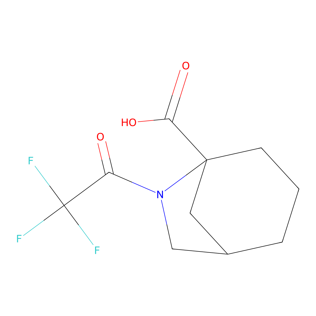 6-(2,2,2-Trifluoroacetyl)-6-azabicyclo[3.2.1]octane-5-carboxylic acid molecular structure, CAS 2680737-22-6