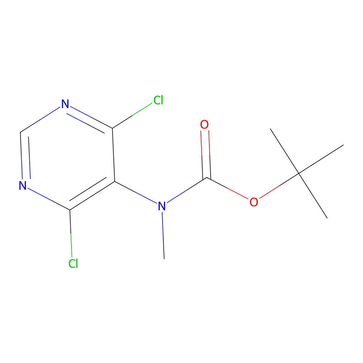 tert-butyl N-(4,6-dichloropyrimidin-5-yl)-N-methylcarbamate molecular structure, CAS 2680737-27-1