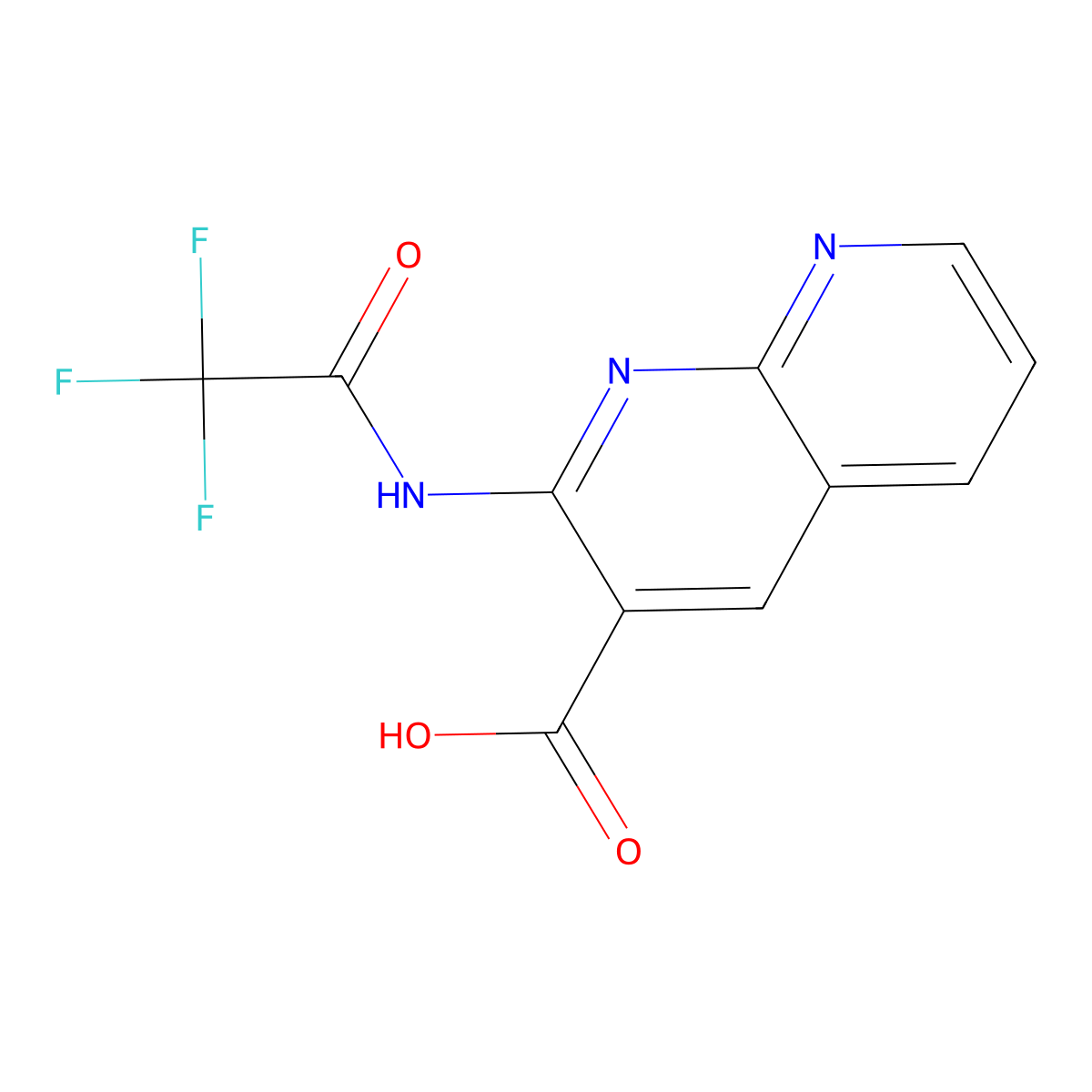 2-(2,2,2-Trifluoroacetamido)-1,8-naphthyridine-3-carboxylic acid molecular structure, CAS 2680737-28-2