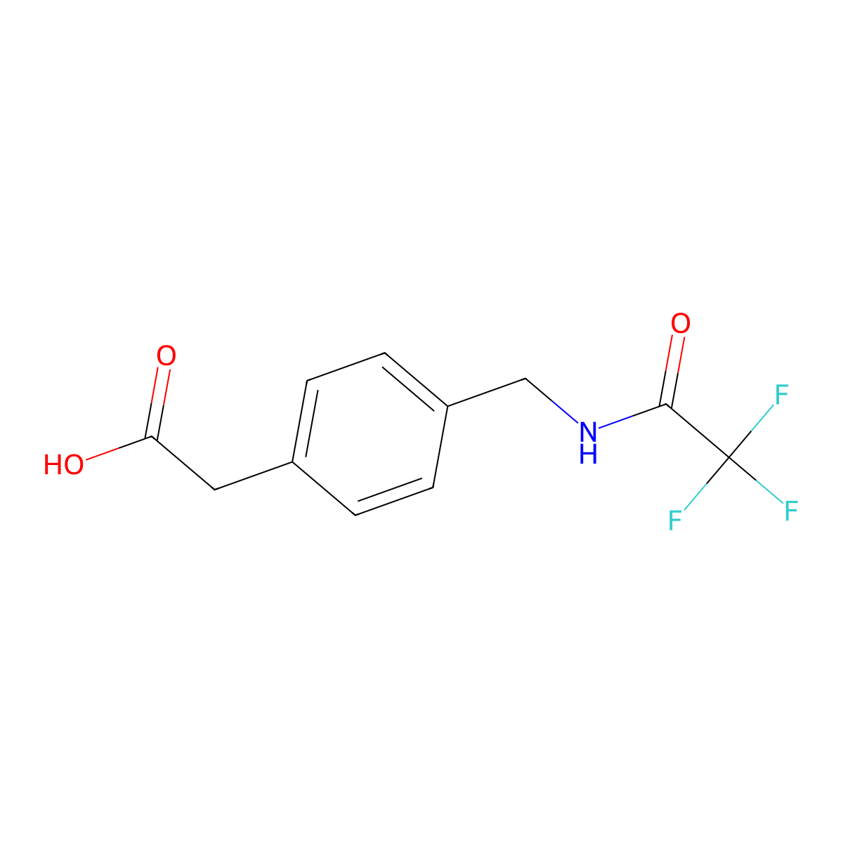 2-{4-[(Trifluoroacetamido)methyl]phenyl}acetic acid molecular structure, CAS 2680737-30-6