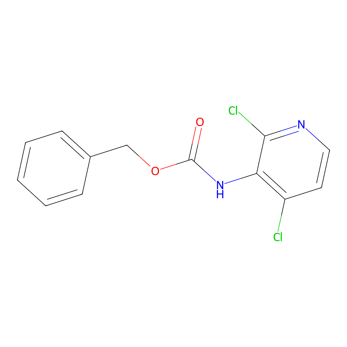 benzyl N-(2,4-dichloropyridin-3-yl)carbamate molecular structure, CAS 2680737-51-1