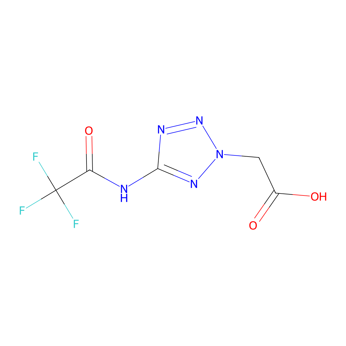 2-[5-(2,2,2-trifluoroacetamido)-2H-1,2,3,4-tetrazol-2-yl]acetic acid molecular structure, CAS 2680737-52-2