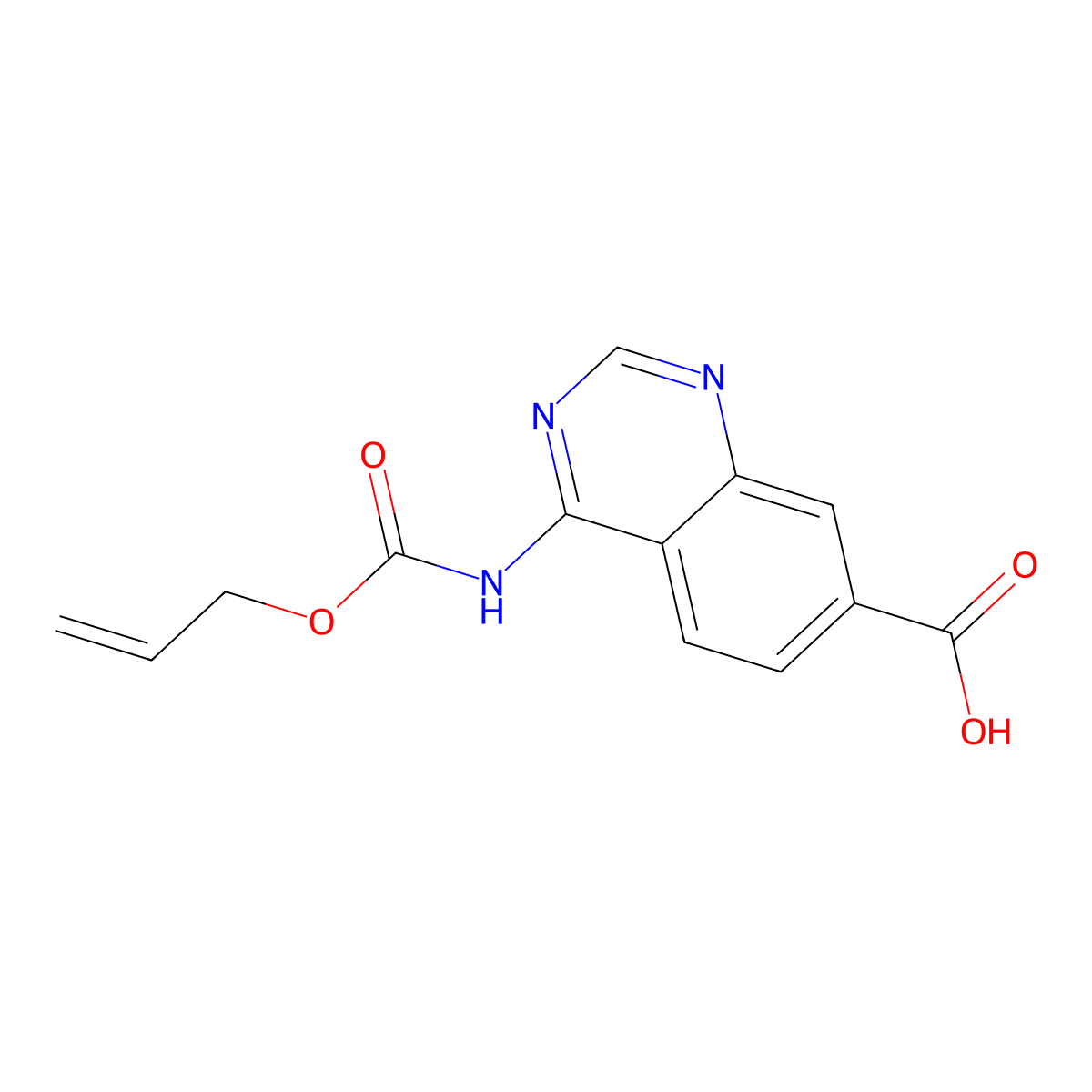 4-{[(Prop-2-en-1-yloxy)carbonyl]amino}quinazoline-7-carboxylic acid molecular structure, CAS 2680737-57-7