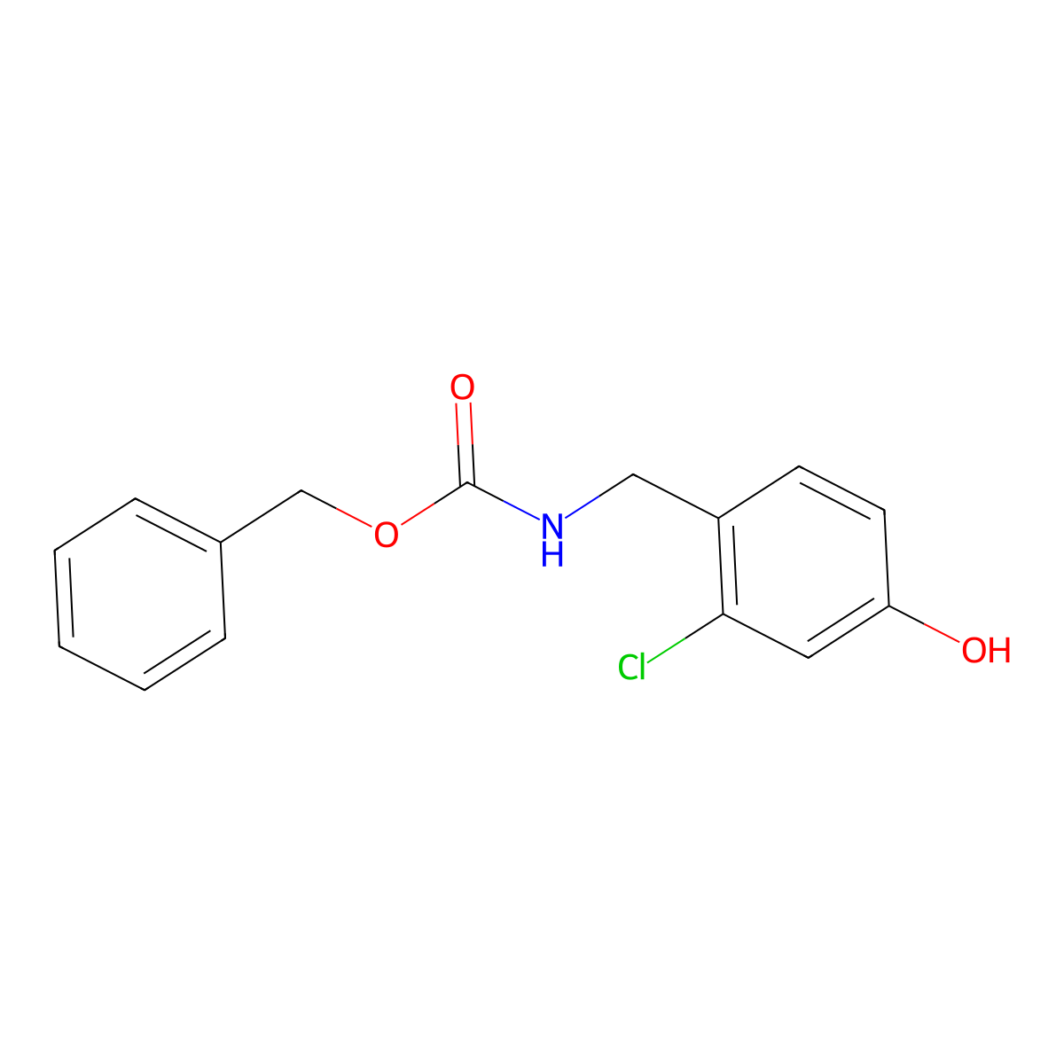 benzyl N-[(2-chloro-4-hydroxyphenyl)methyl]carbamate molecular structure, CAS 2680737-58-8