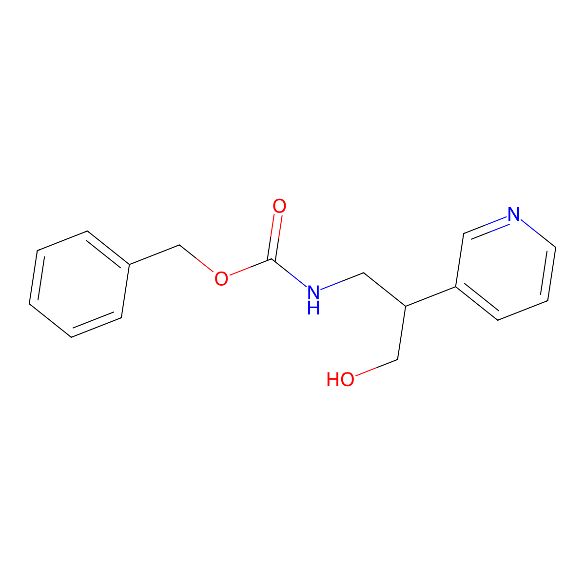 benzyl N-[3-hydroxy-2-(pyridin-3-yl)propyl]carbamate molecular structure, CAS 2680737-59-9