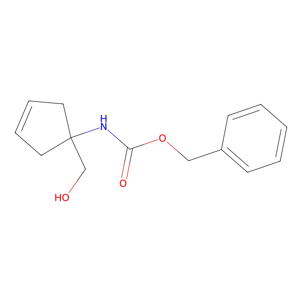 benzyl N-[1-(hydroxymethyl)cyclopent-3-en-1-yl]carbamate molecular structure, CAS 2680737-60-2