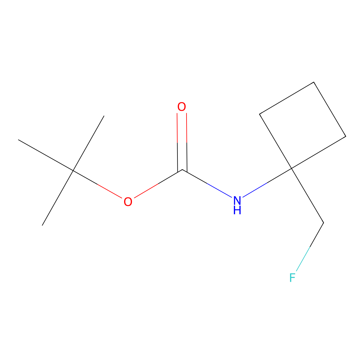 tert-butyl N-[1-(fluoromethyl)cyclobutyl]carbamate molecular structure, CAS 2680737-69-1