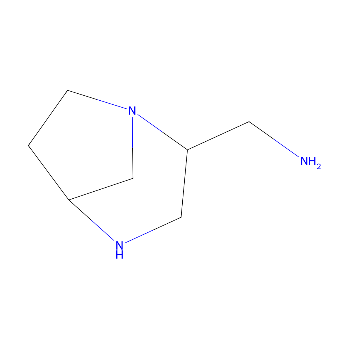 1-{1,4-Diazabicyclo[3.2.1]octan-2-yl}methanamine molecular structure, CAS 2680737-70-4