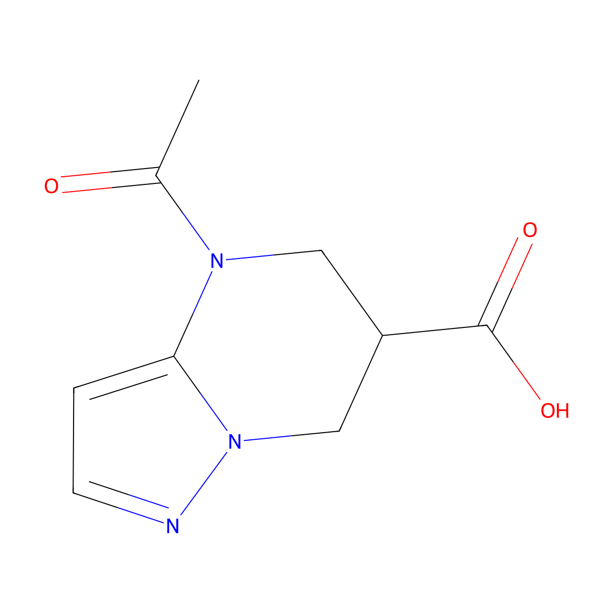 4-acetyl-4H,5H,6H,7H-pyrazolo[1,5-a]pyrimidine-6-carboxylic acid molecular structure, CAS 2680737-85-1