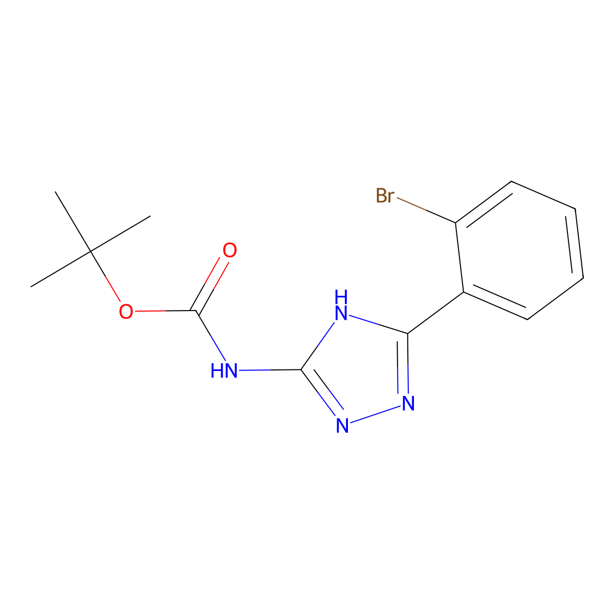 tert-butyl N-[5-(2-bromophenyl)-4H-1,2,4-triazol-3-yl]carbamate molecular structure, CAS 2680737-86-2