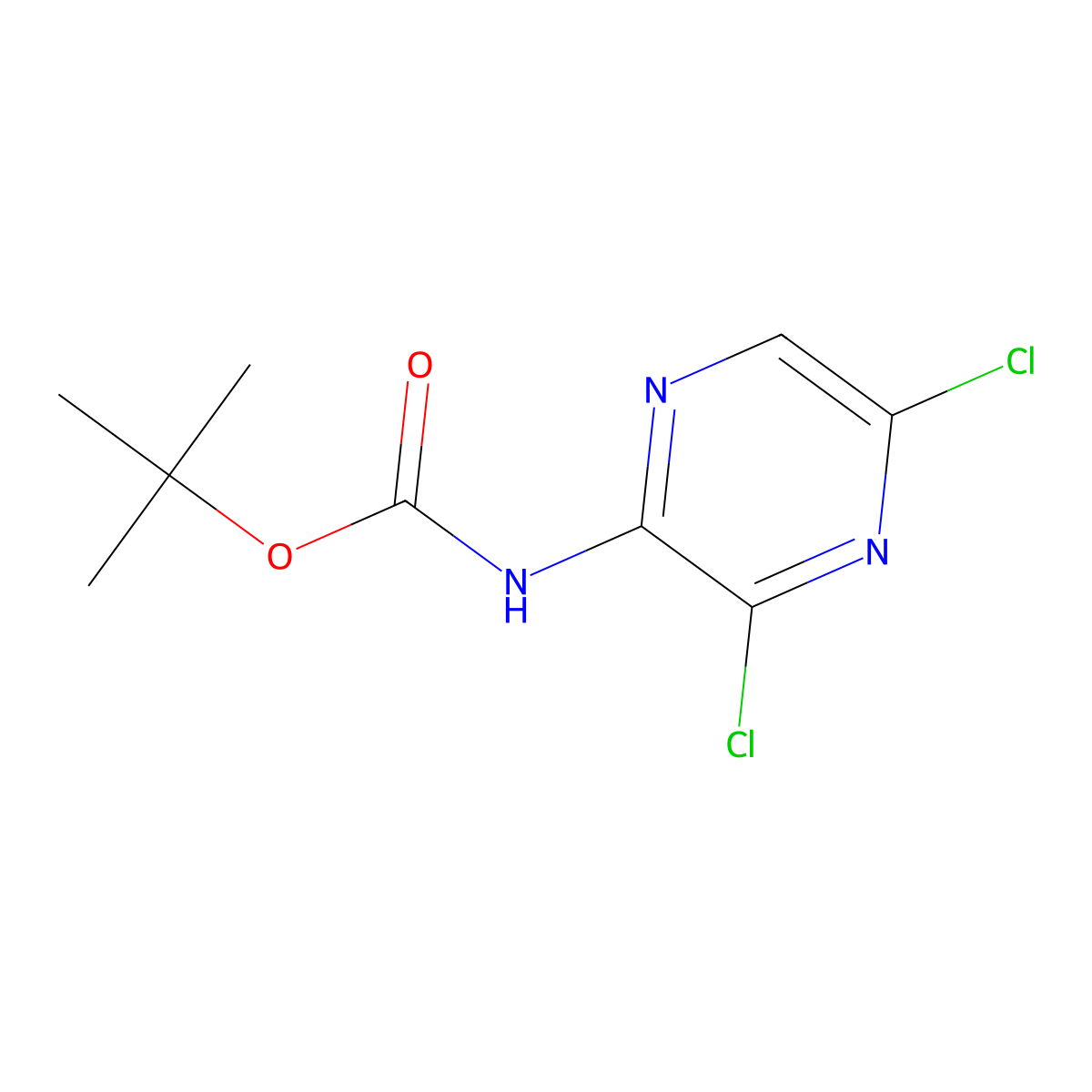 tert-butyl N-(3,5-dichloropyrazin-2-yl)carbamate molecular structure, CAS 2680737-87-3