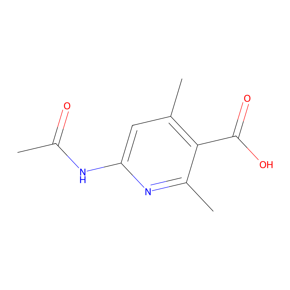 6-Acetamido-2,4-dimethylpyridine-3-carboxylic acid molecular structure, CAS 2680737-93-1