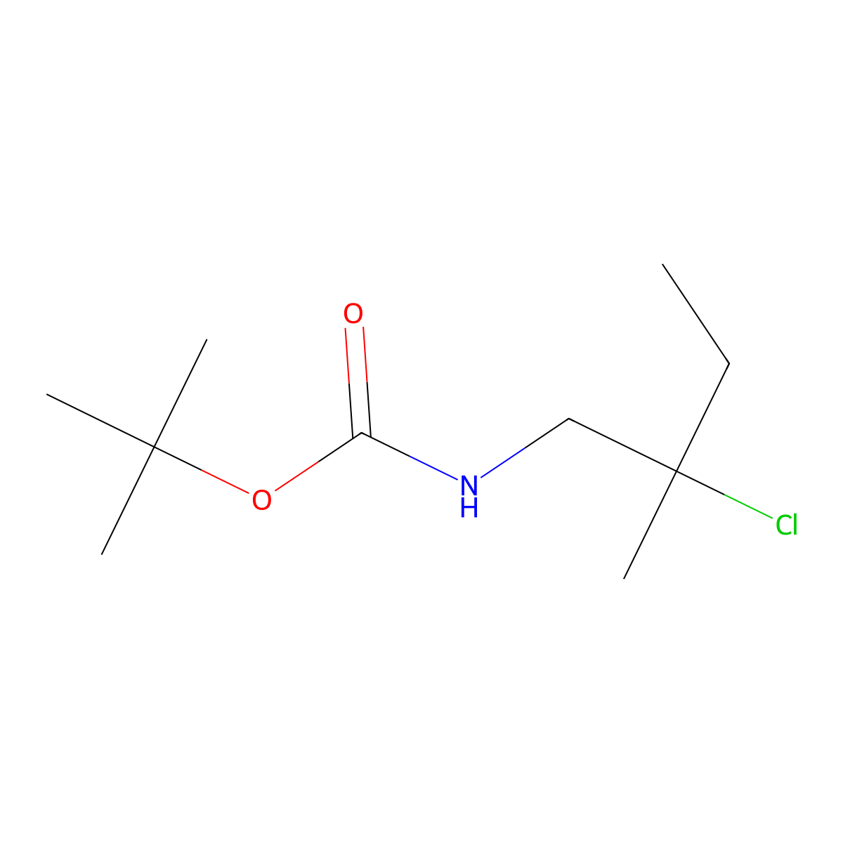 tert-butyl N-(2-chloro-2-methylbutyl)carbamate molecular structure, CAS 2680737-96-4