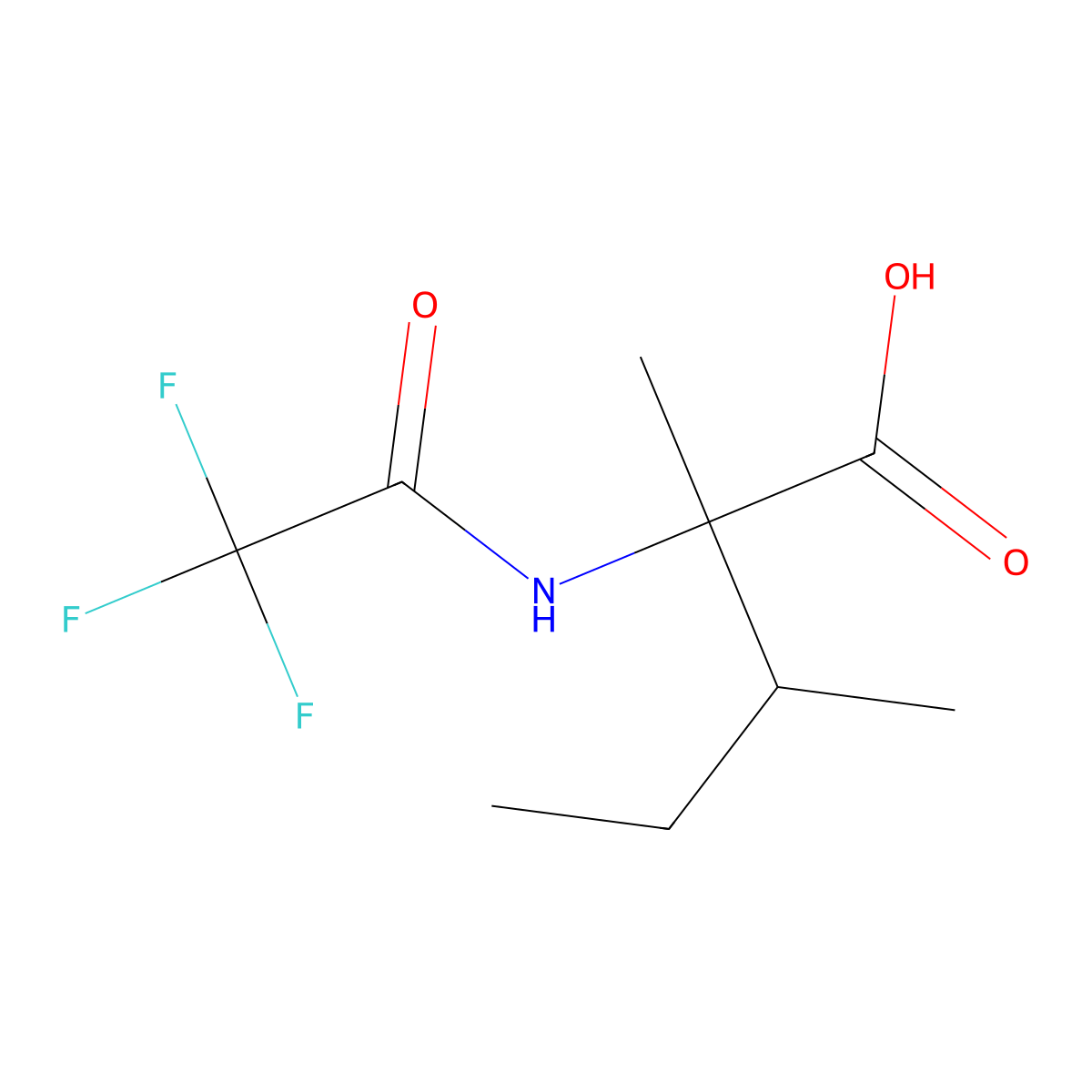 2,3-Dimethyl-2-(2,2,2-trifluoroacetamido)pentanoic acid molecular structure, CAS 2680738-04-7