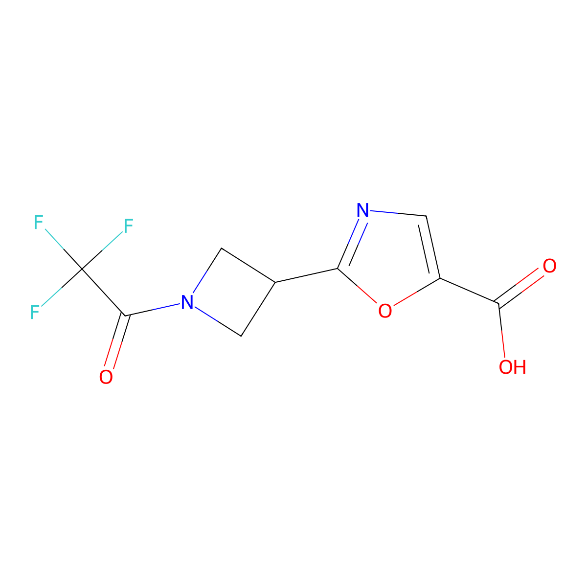 2-[1-(2,2,2-Trifluoroacetyl)azetidin-3-yl]-1,3-oxazole-5-carboxylic acid molecular structure, CAS 2680738-07-0