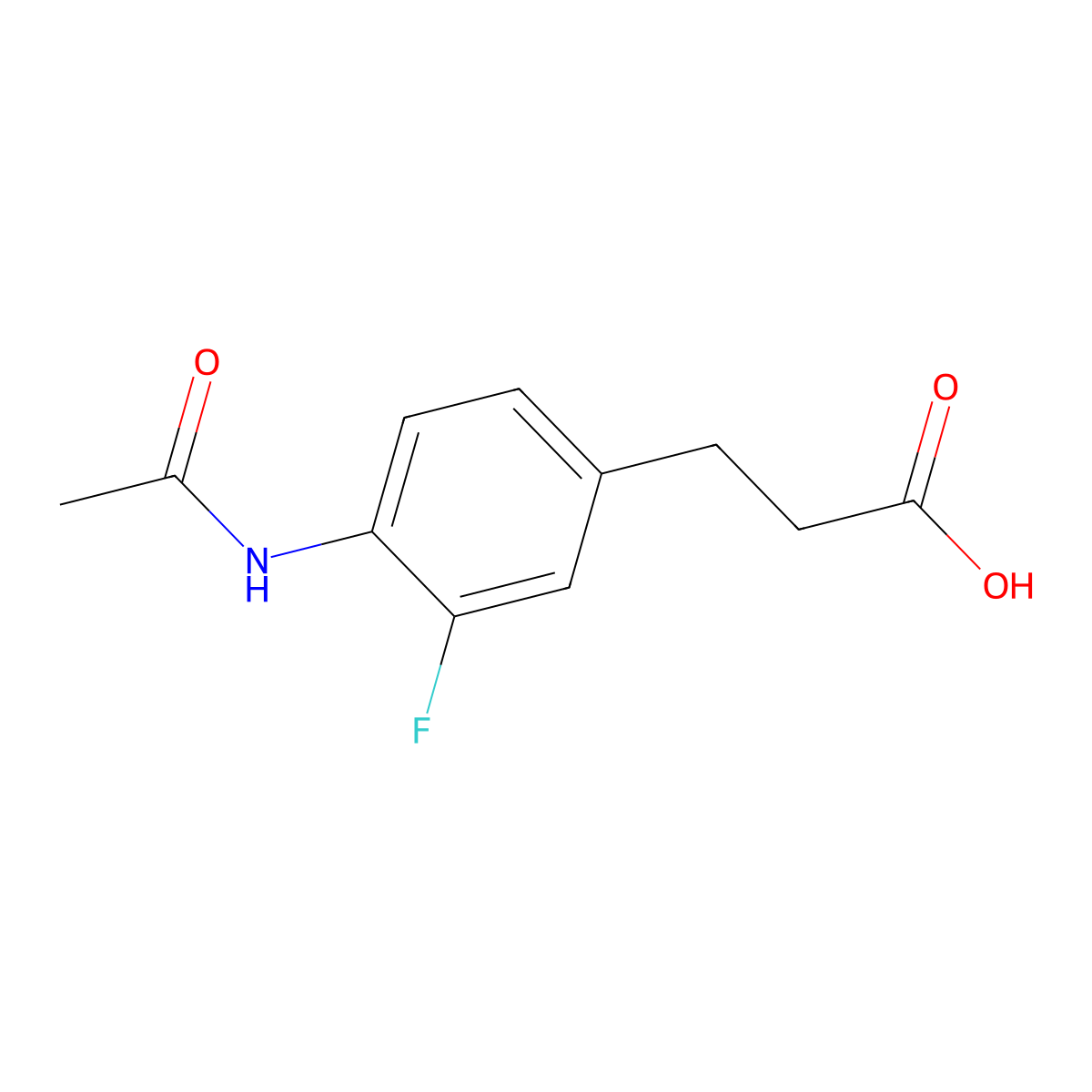 3-(4-Acetamido-3-fluorophenyl)propanoic acid molecular structure, CAS 2680738-12-7