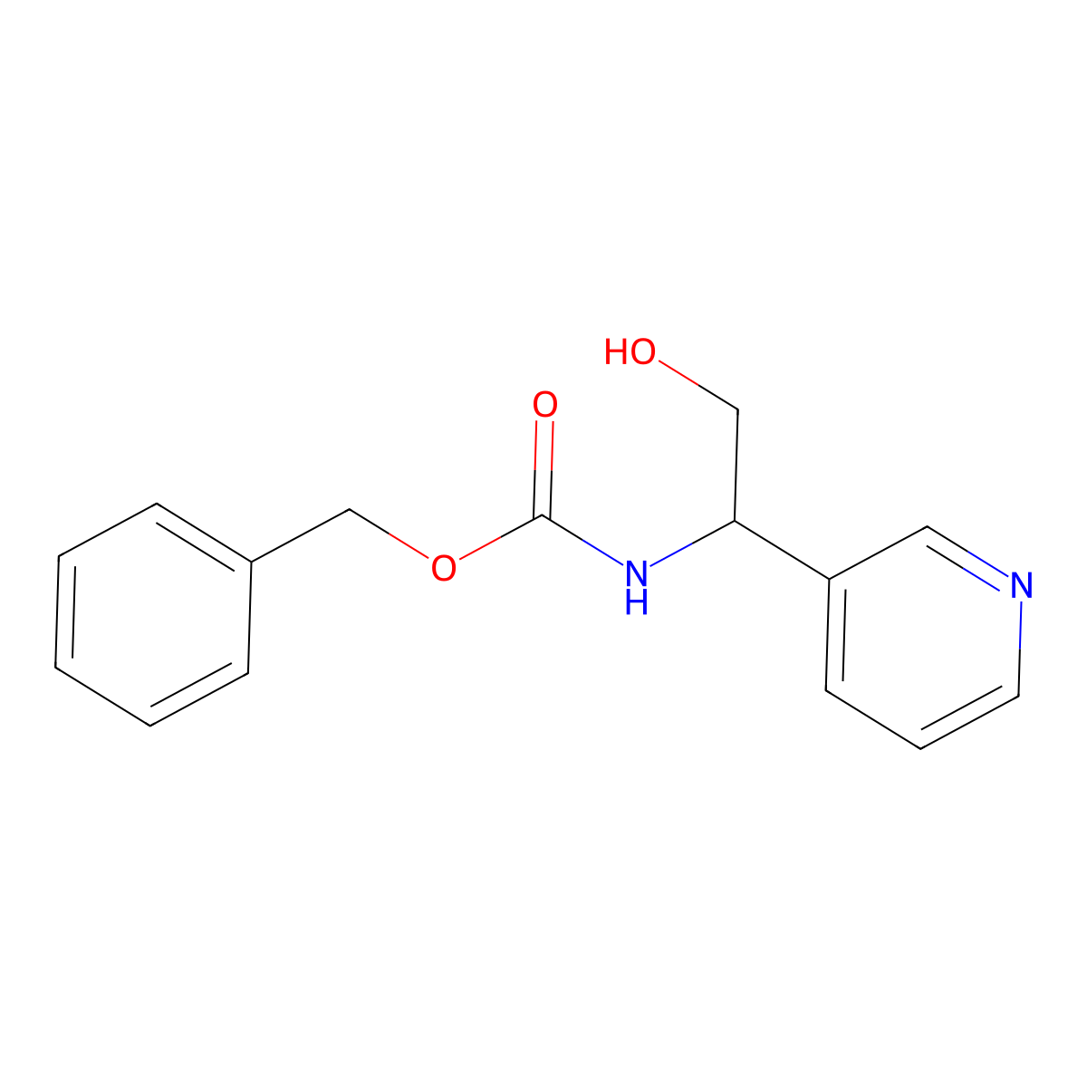 benzyl N-[2-hydroxy-1-(pyridin-3-yl)ethyl]carbamate molecular structure, CAS 2680738-14-9