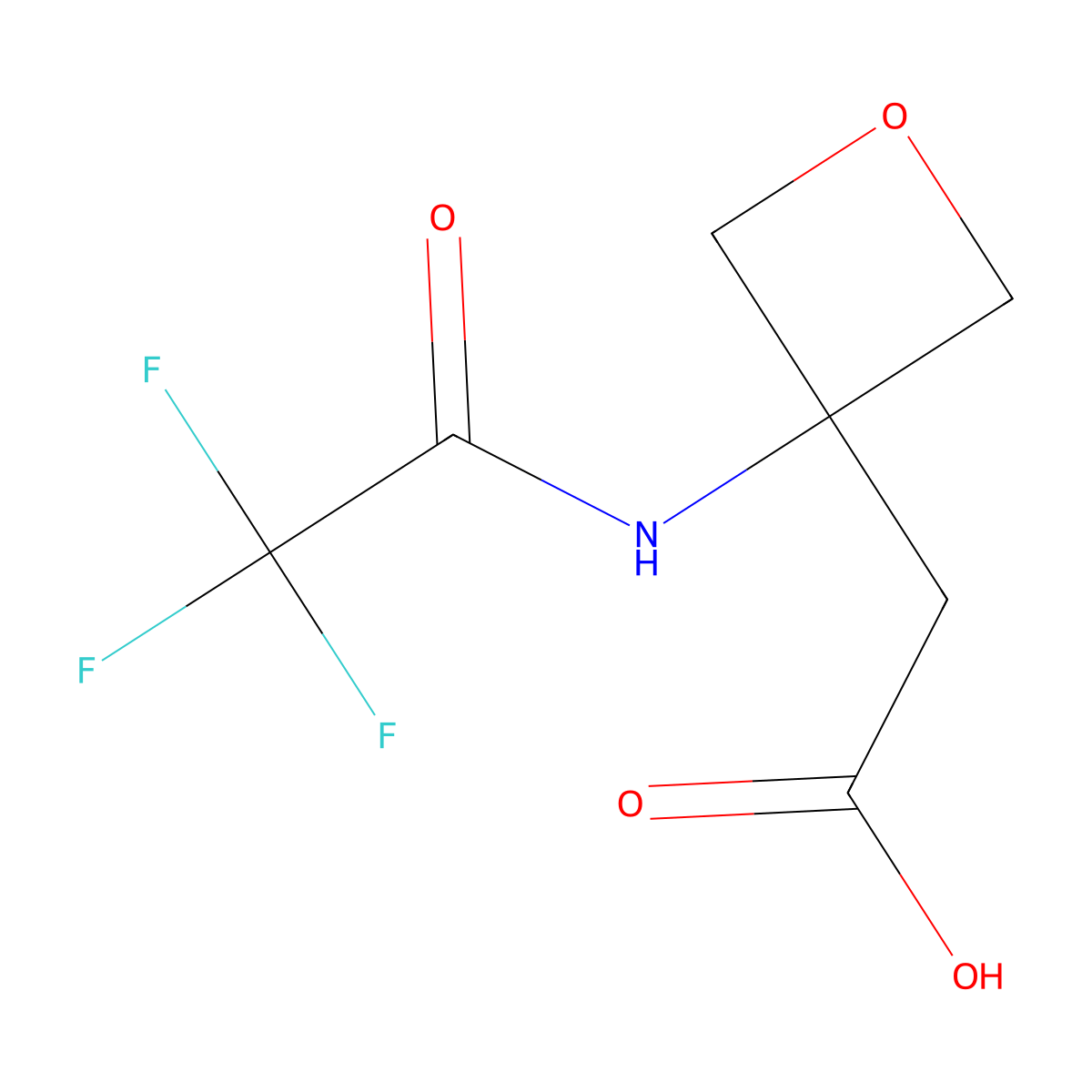 2-[3-(2,2,2-Trifluoroacetamido)oxetan-3-yl]acetic acid molecular structure, CAS 2680738-27-4