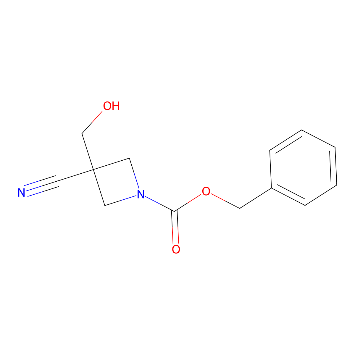 Benzyl 3-cyano-3-(hydroxymethyl)azetidine-1-carboxylate molecular structure, CAS 2680738-28-5