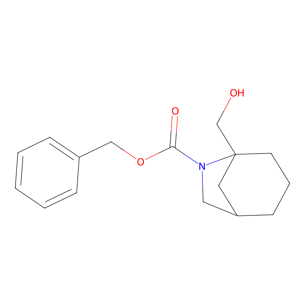 Benzyl 5-(hydroxymethyl)-6-azabicyclo[3.2.1]octane-6-carboxylate molecular structure, CAS 2680738-34-3