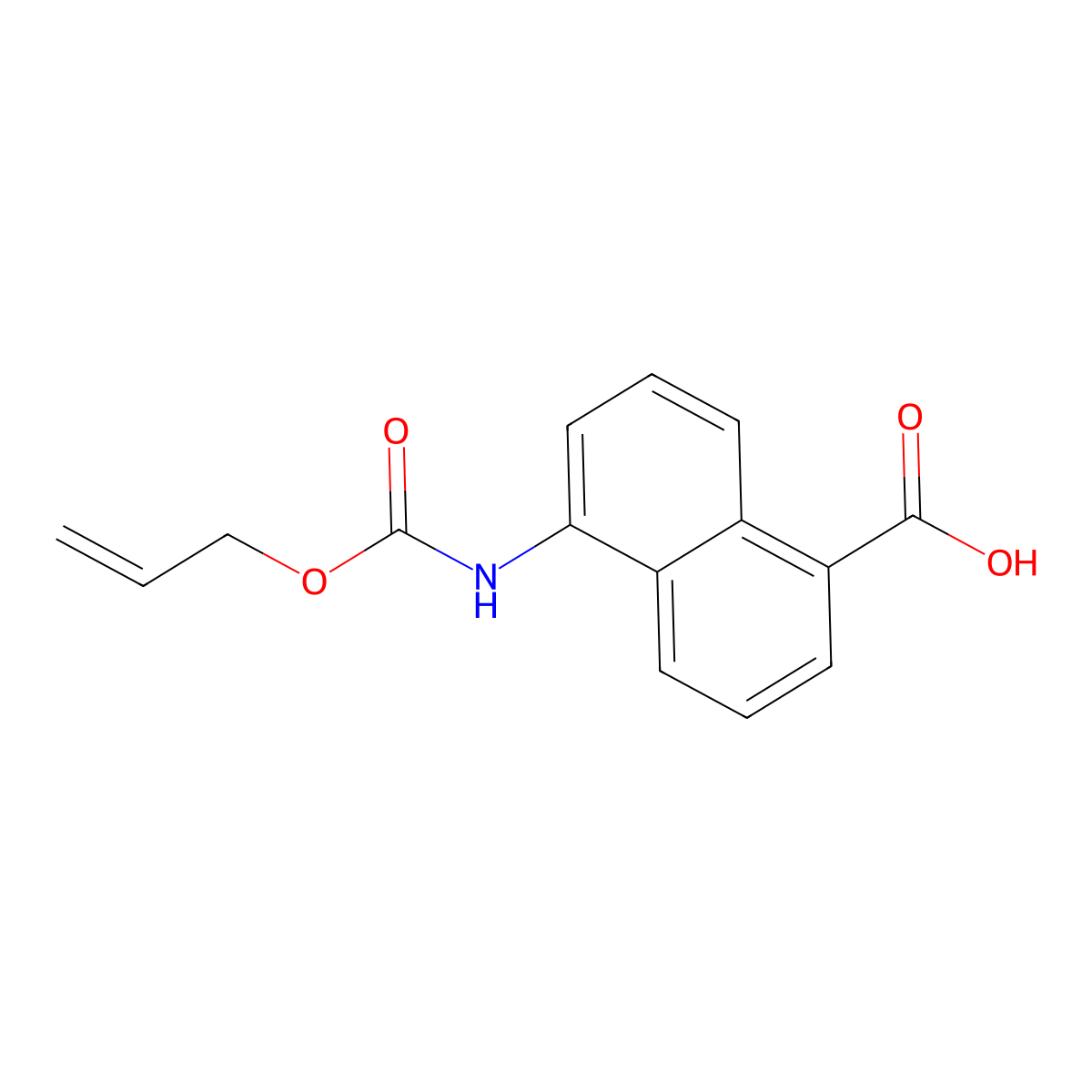 5-{[(Prop-2-en-1-yloxy)carbonyl]amino}naphthalene-1-carboxylic acid molecular structure, CAS 2680738-38-7