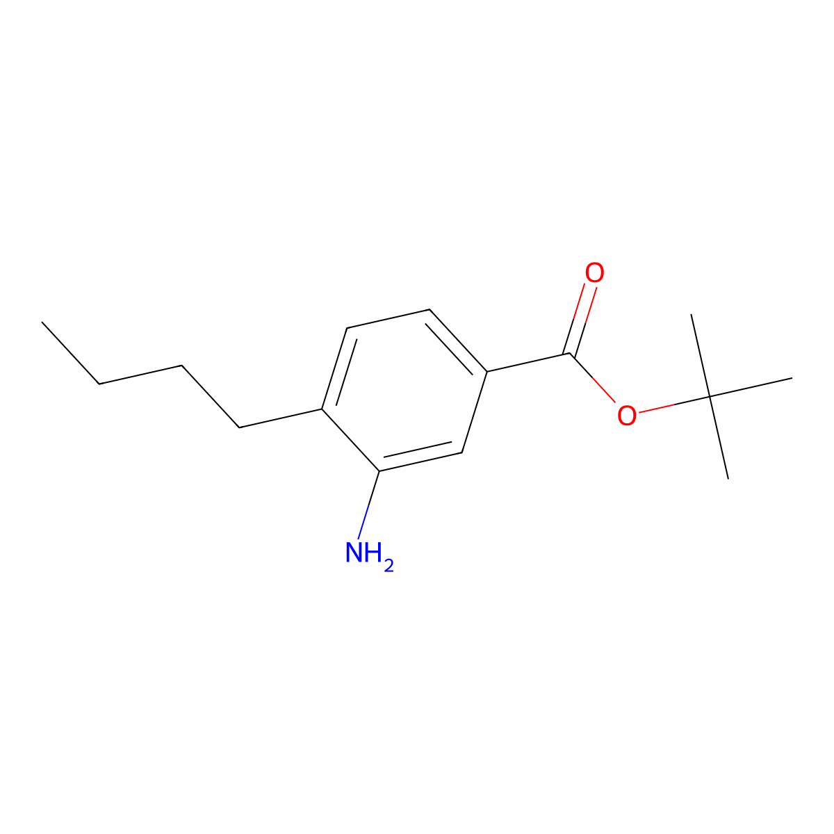 Tert-butyl 3-amino-4-butylbenzoate molecular structure, CAS 2680738-44-5