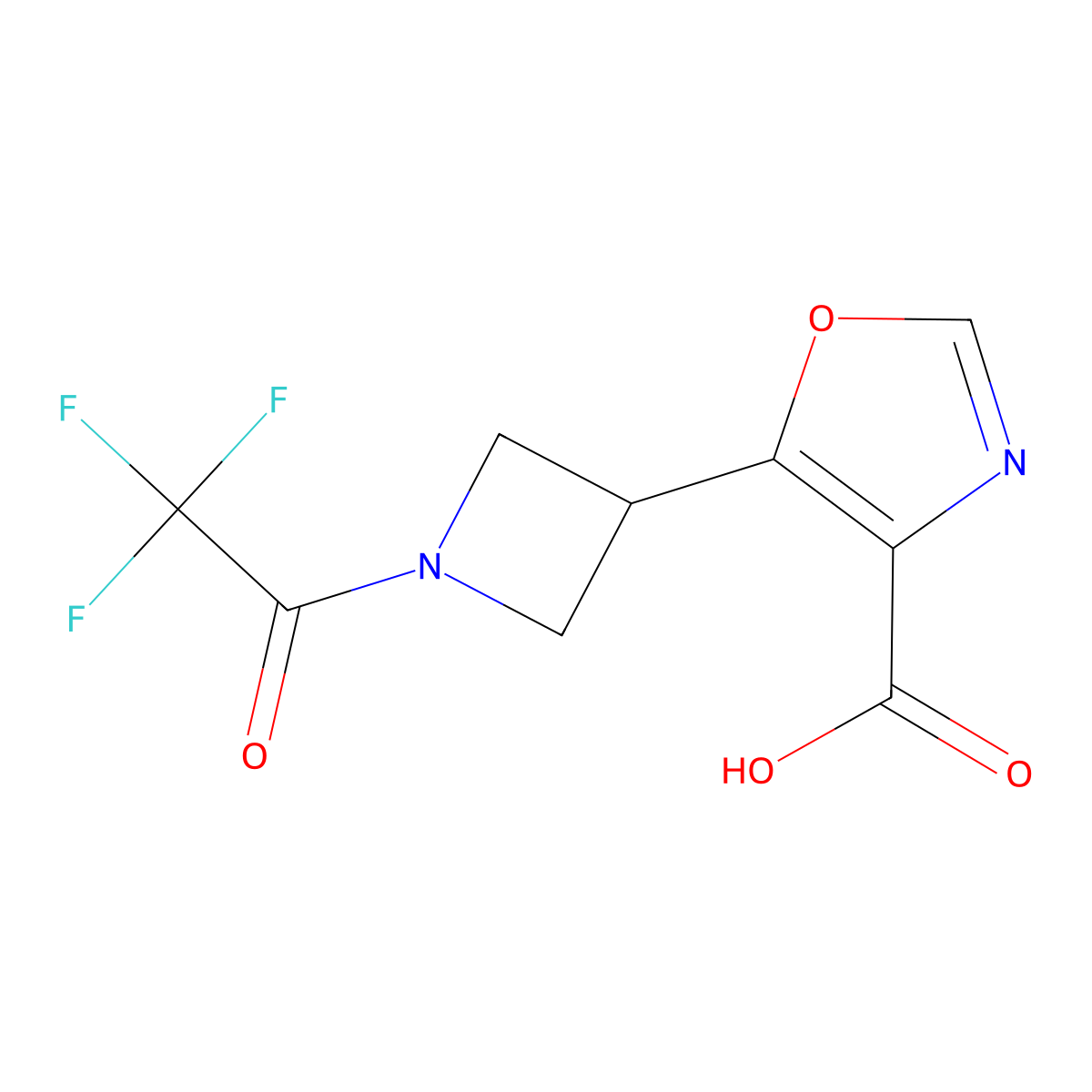 5-[1-(2,2,2-Trifluoroacetyl)azetidin-3-yl]-1,3-oxazole-4-carboxylic acid molecular structure, CAS 2680738-49-0