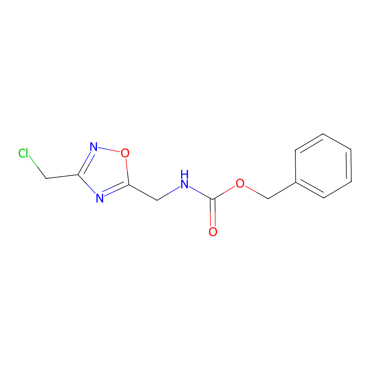 benzyl N-{[3-(chloromethyl)-1,2,4-oxadiazol-5-yl]methyl}carbamate molecular structure, CAS 2680738-51-4