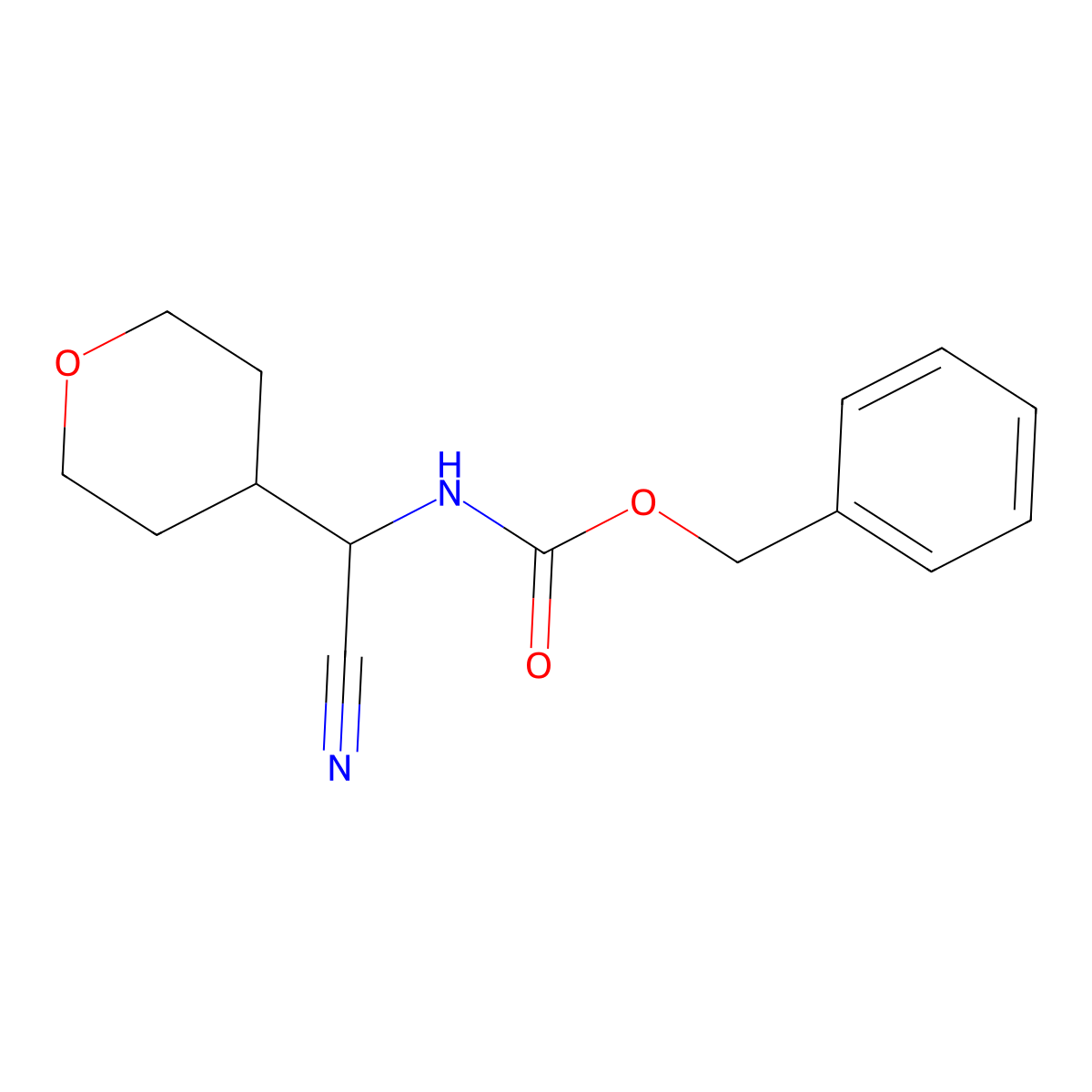 benzyl N-[cyano(oxan-4-yl)methyl]carbamate molecular structure, CAS 2680738-52-5