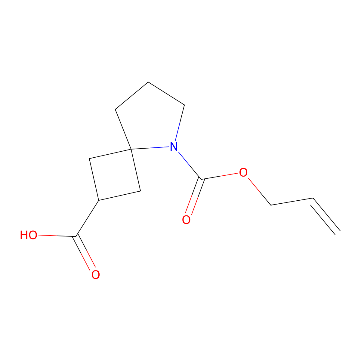 5-[(Prop-2-en-1-yloxy)carbonyl]-5-azaspiro[3.4]octane-2-carboxylic acid molecular structure, CAS 2680738-62-7