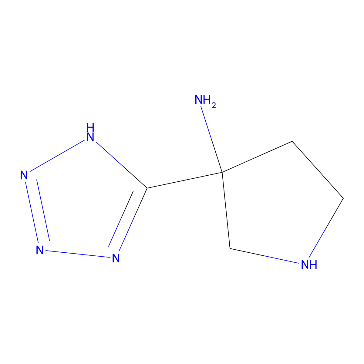 3-(1H-1,2,3,4-tetrazol-5-yl)pyrrolidin-3-amine molecular structure, CAS 2680738-71-8