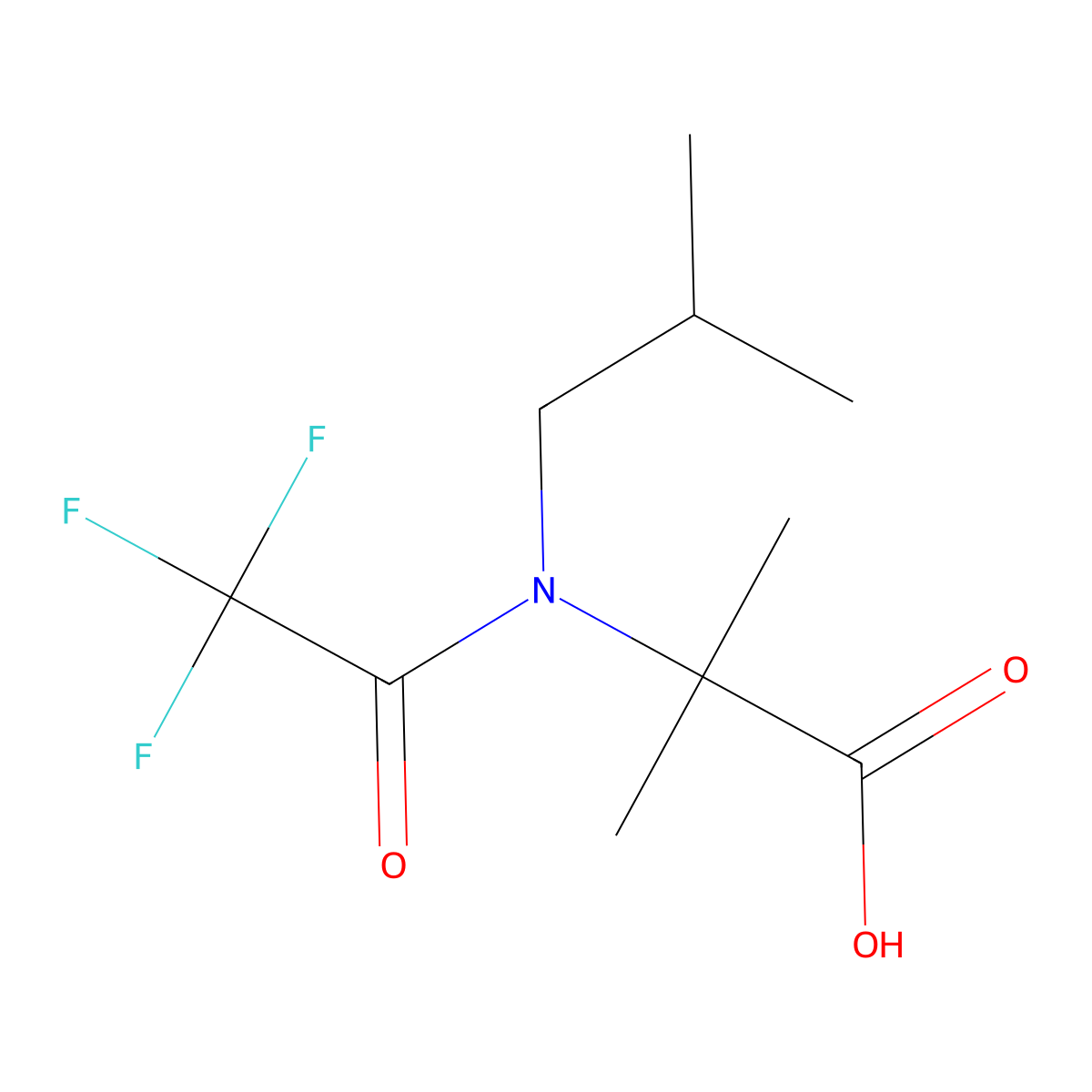 2-methyl-2-[2,2,2-trifluoro-N-(2-methylpropyl)acetamido]propanoic acid molecular structure, CAS 2680738-77-4