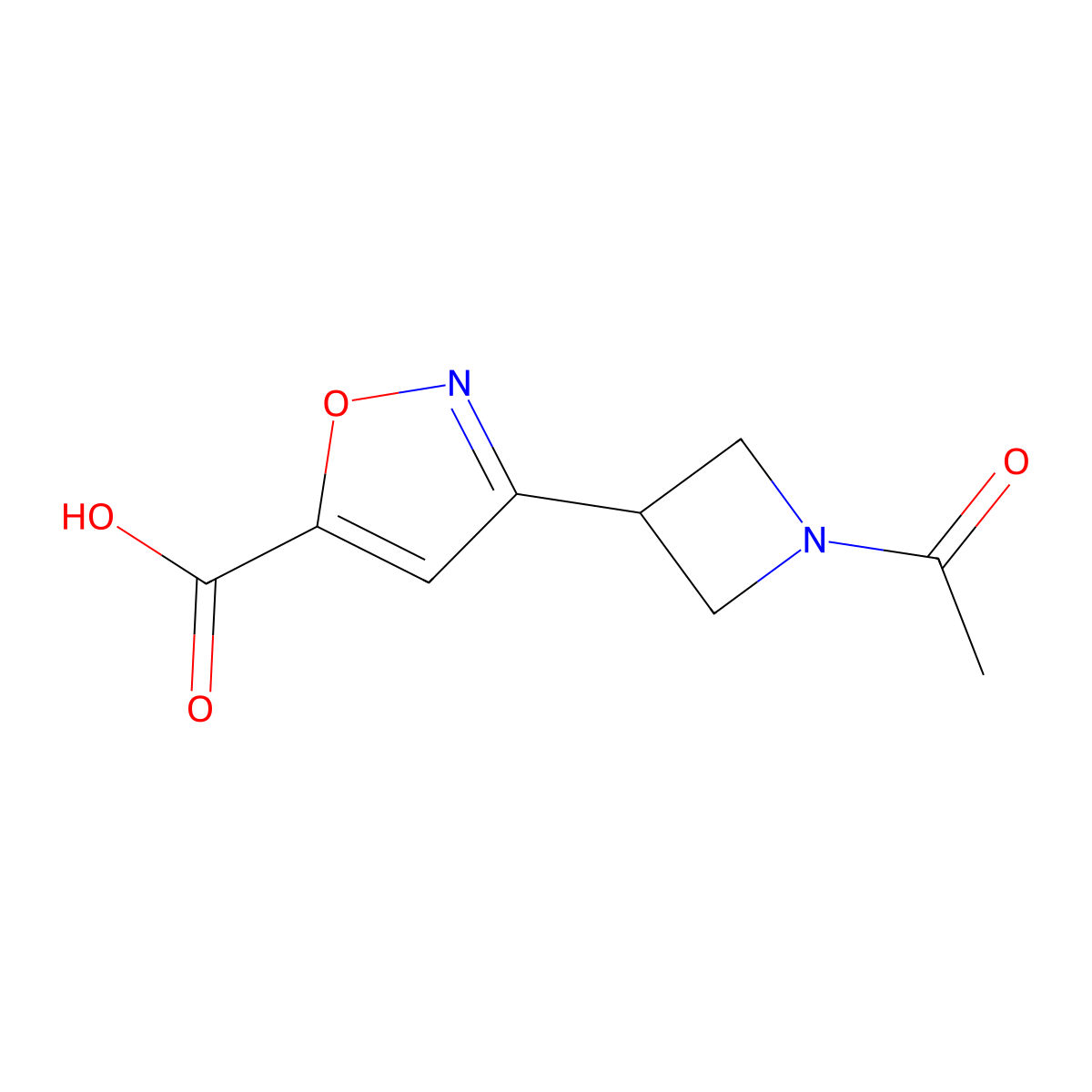 3-(1-Acetylazetidin-3-yl)-1,2-oxazole-5-carboxylic acid molecular structure, CAS 2680738-79-6