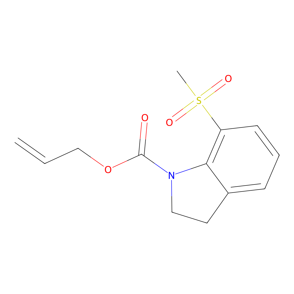 prop-2-en-1-yl 7-methanesulfonyl-2,3-dihydro-1H-indole-1-carboxylate molecular structure, CAS 2680738-82-1
