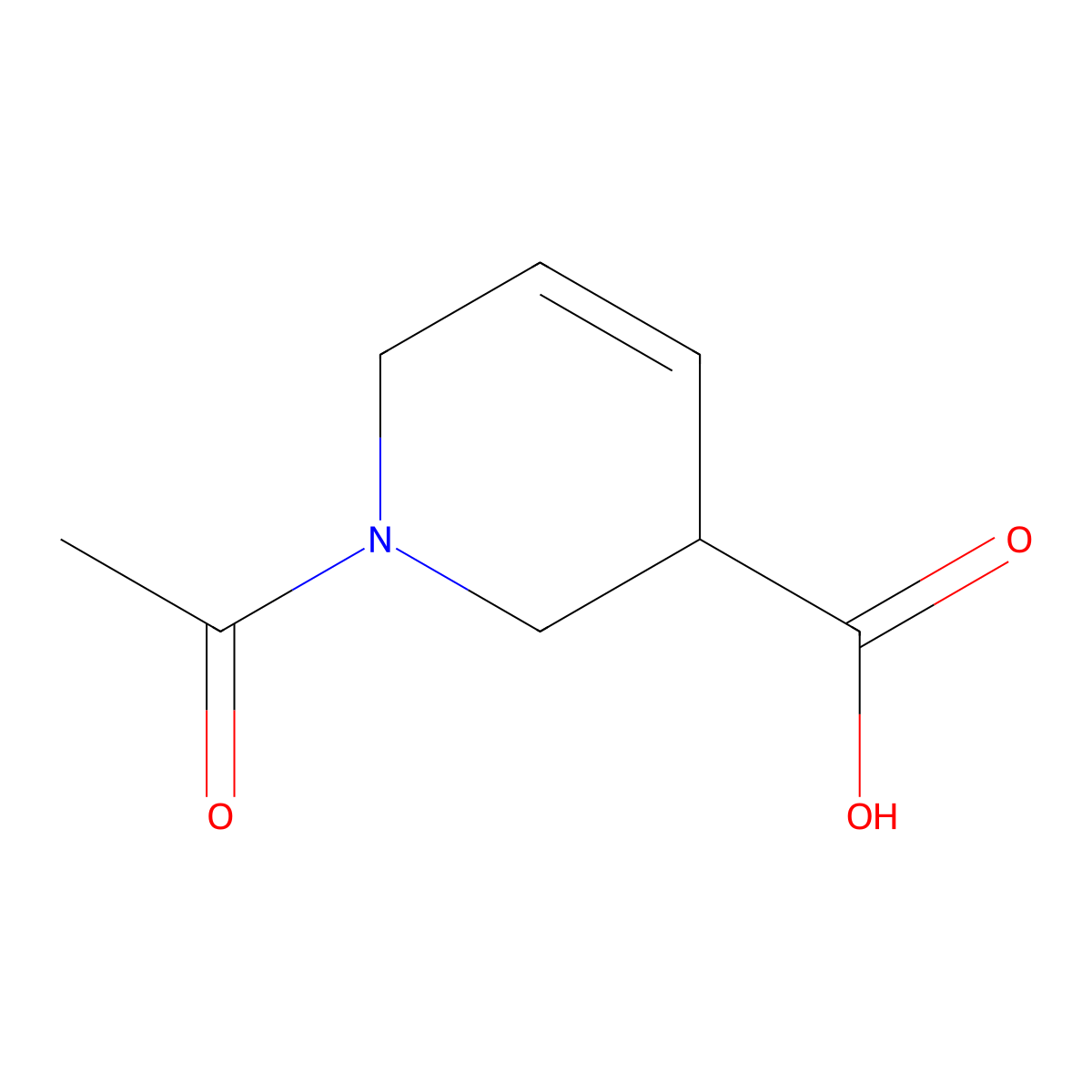 1-Acetyl-1,2,3,6-tetrahydropyridine-3-carboxylic acid molecular structure, CAS 2680738-85-4