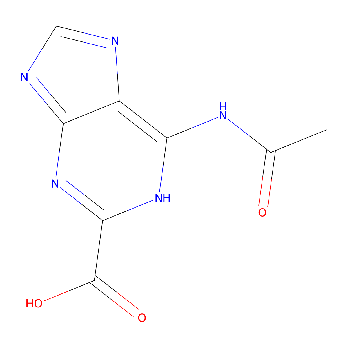 6-acetamido-1H-purine-2-carboxylic acid molecular structure, CAS 2680738-92-3